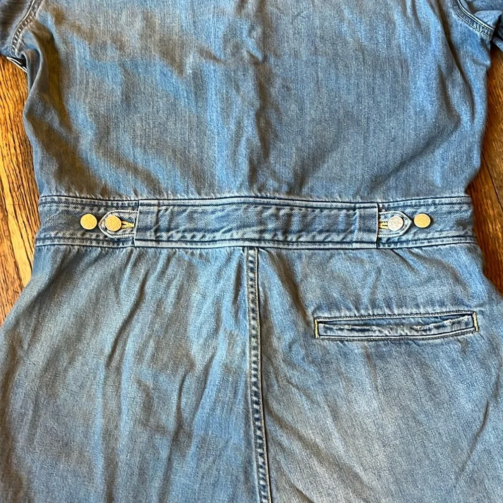 AMO Denim Skip Romper short sleeve light wash XL NWT casual carefree - Picture 3 of 16
